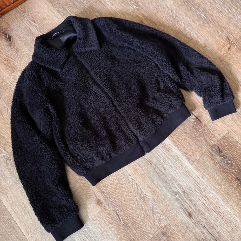 Beyond Yoga Black Teddy Fleece Zip Up Sweater Size M - Picture 2 of 6